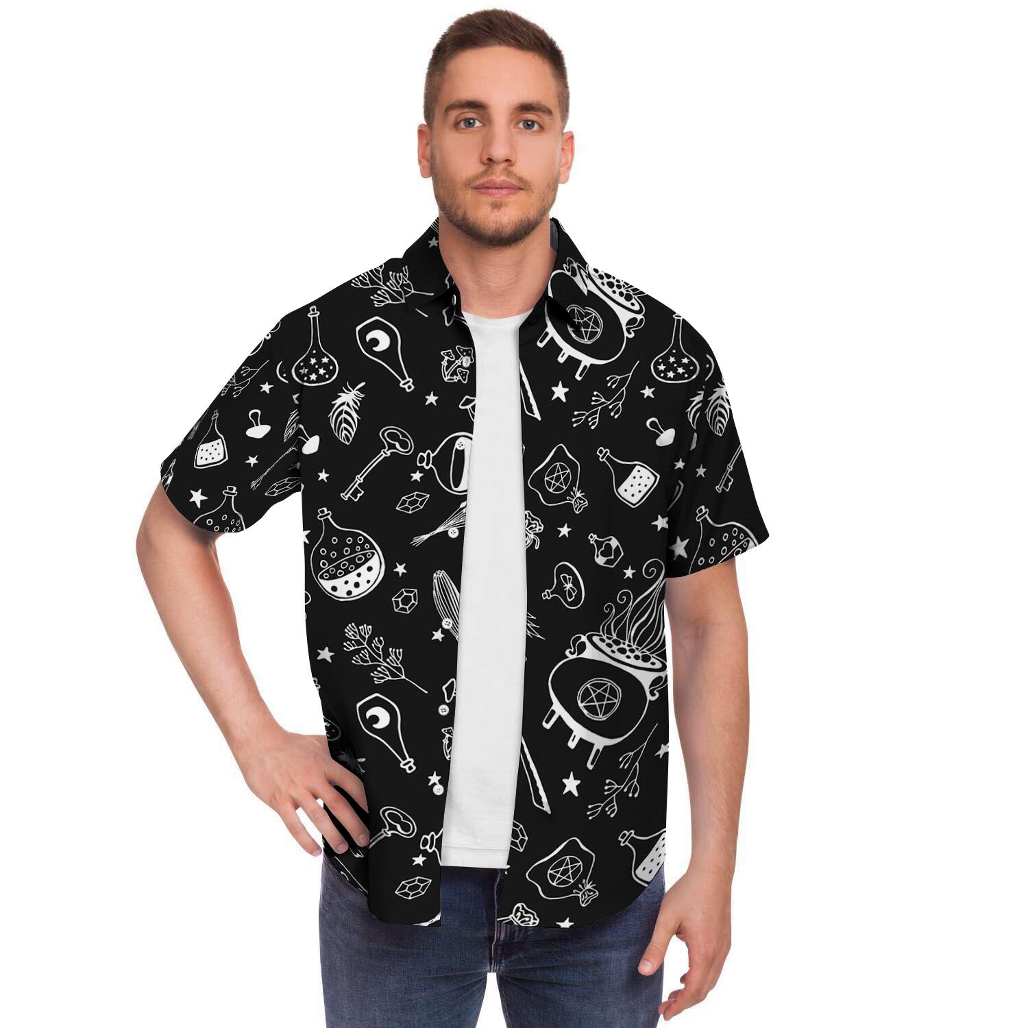 Witch Gothic Men's Short Sleeve Shirt-grizzshop