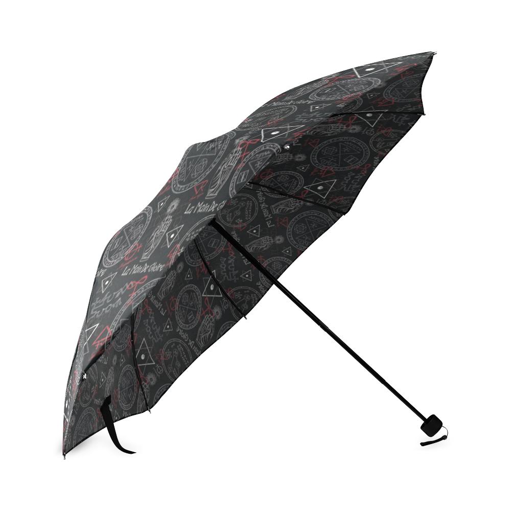 Witch Gothic Wiccan Pagan Pattern Print Foldable Umbrella-grizzshop