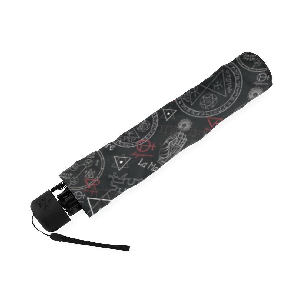 Witch Gothic Wiccan Pagan Pattern Print Foldable Umbrella-grizzshop