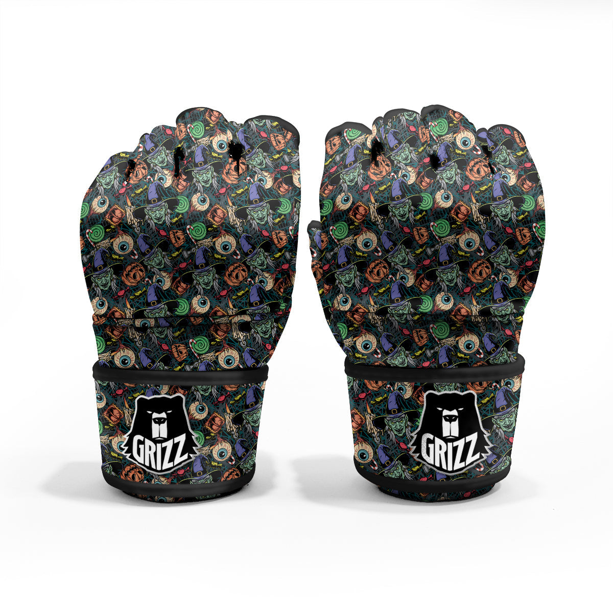 Witch Halloween Elements Print Pattern MMA Gloves-grizzshop