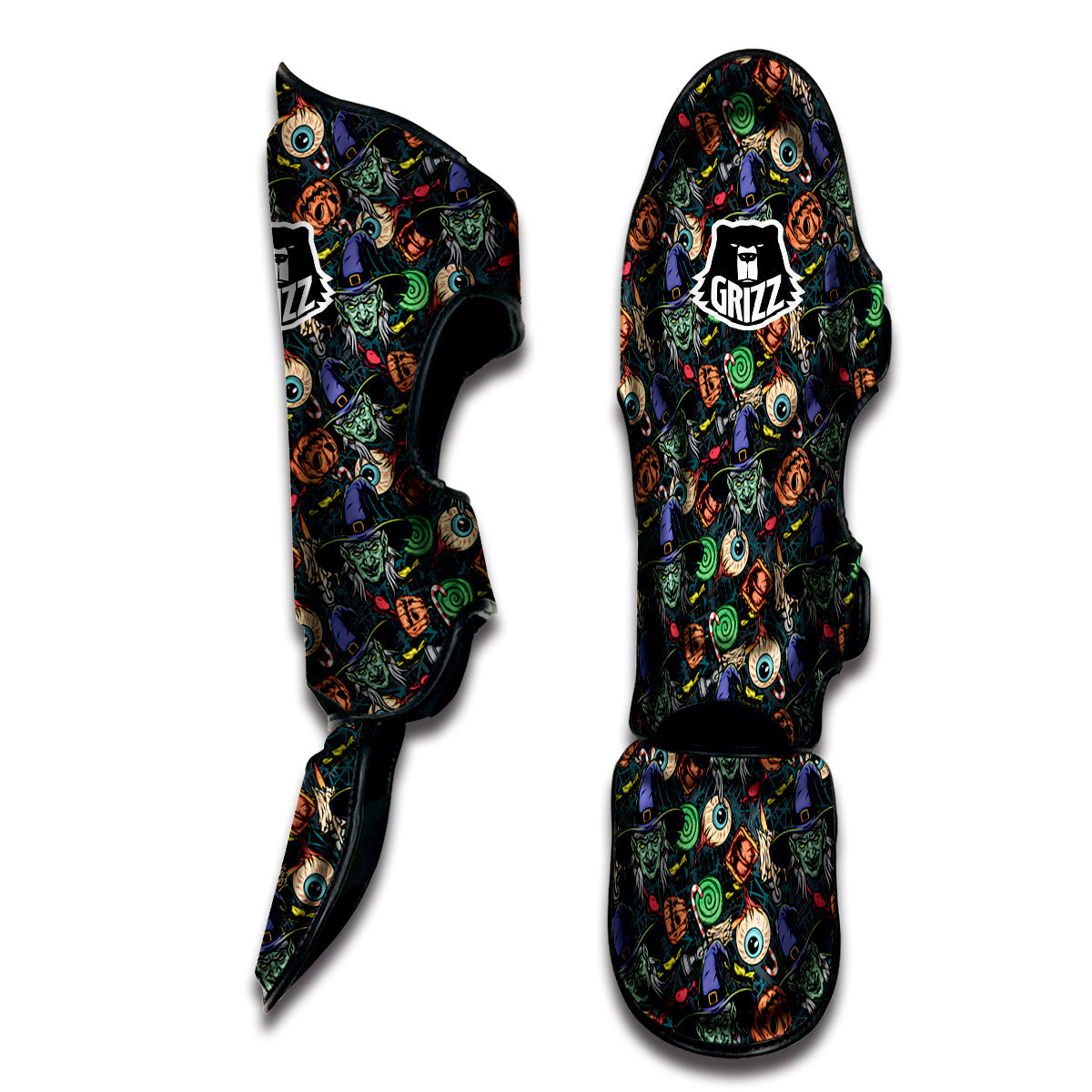 Witch Halloween Elements Print Pattern Muay Thai Shin Guards-grizzshop