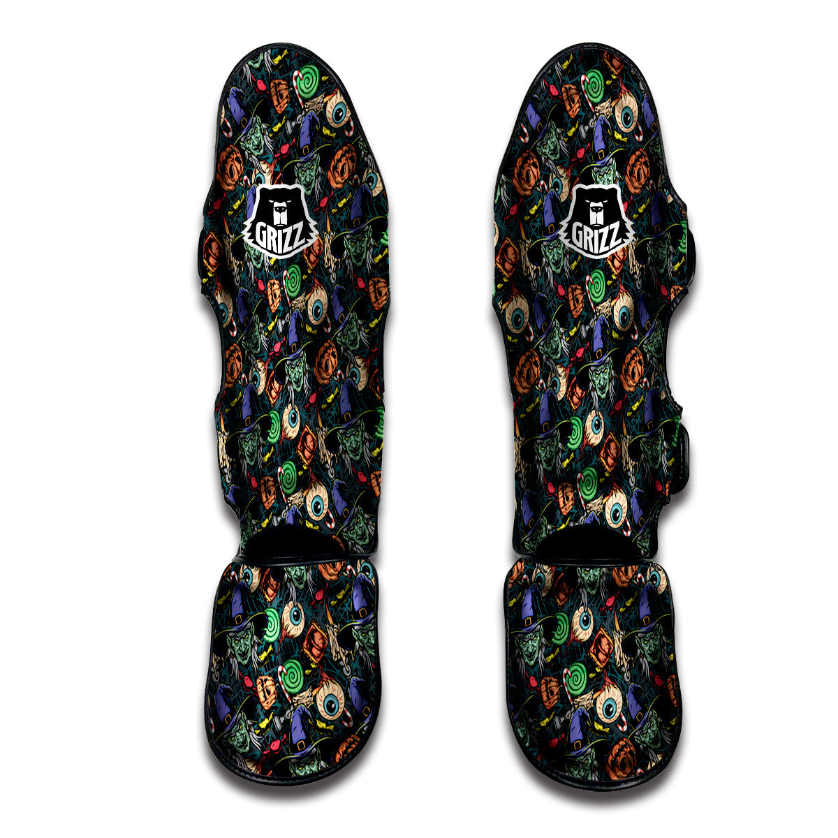 Witch Halloween Elements Print Pattern Muay Thai Shin Guards-grizzshop