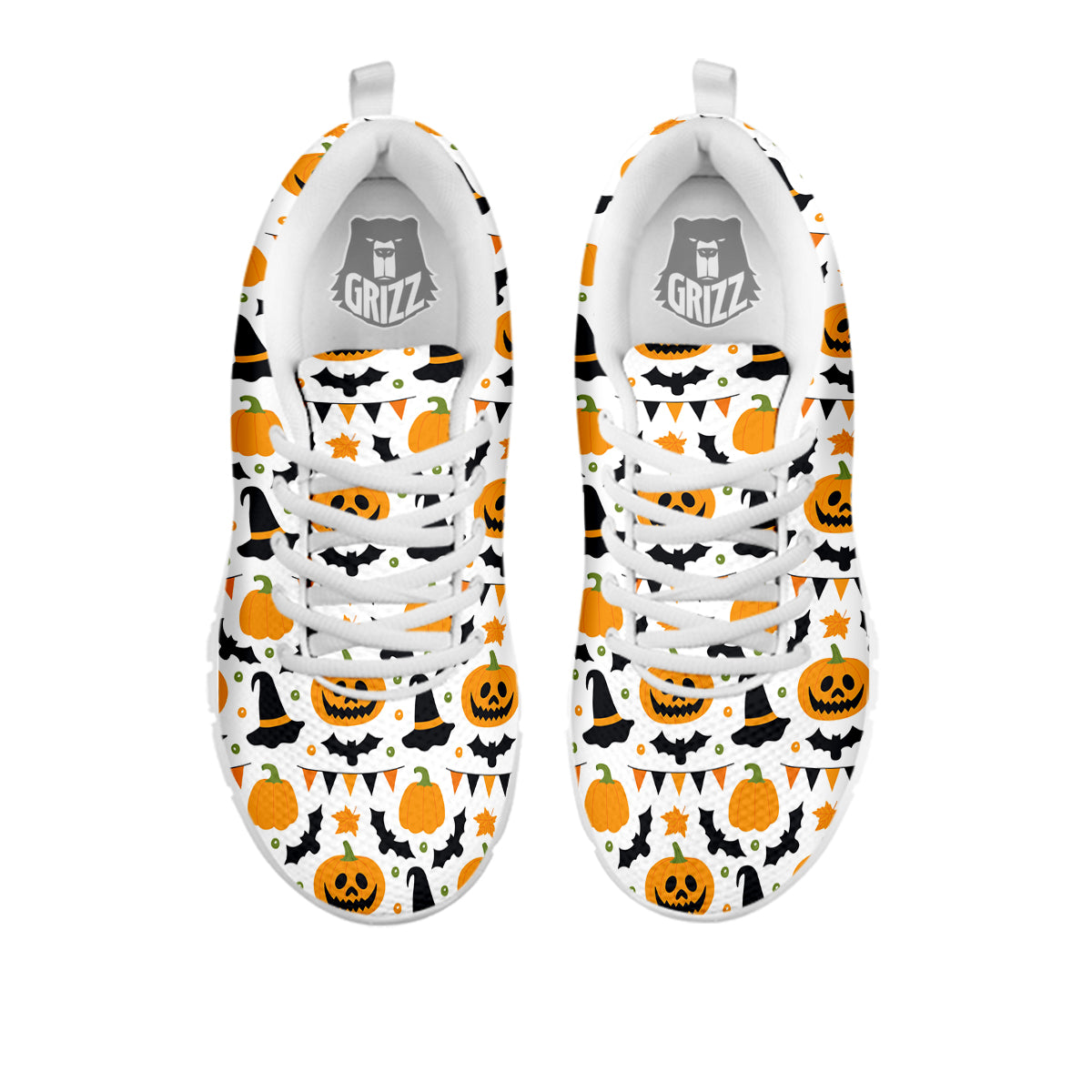 Witch Hat Halloween Print Pattern White Sneaker-grizzshop