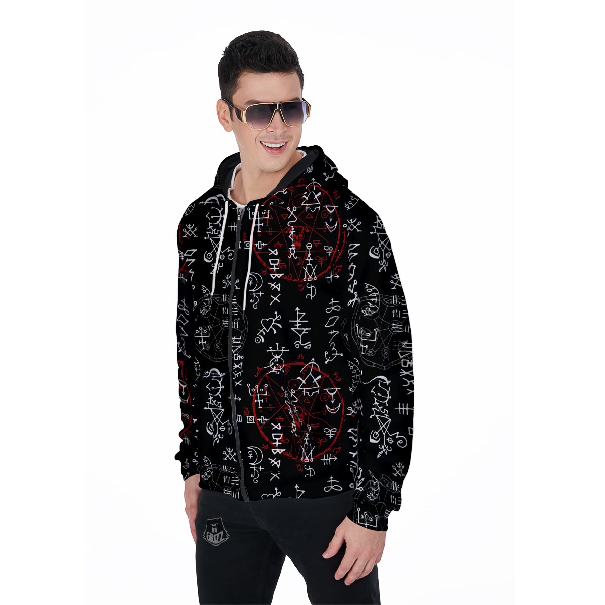 Witch Men's Zip Up Hoodie-grizzshop