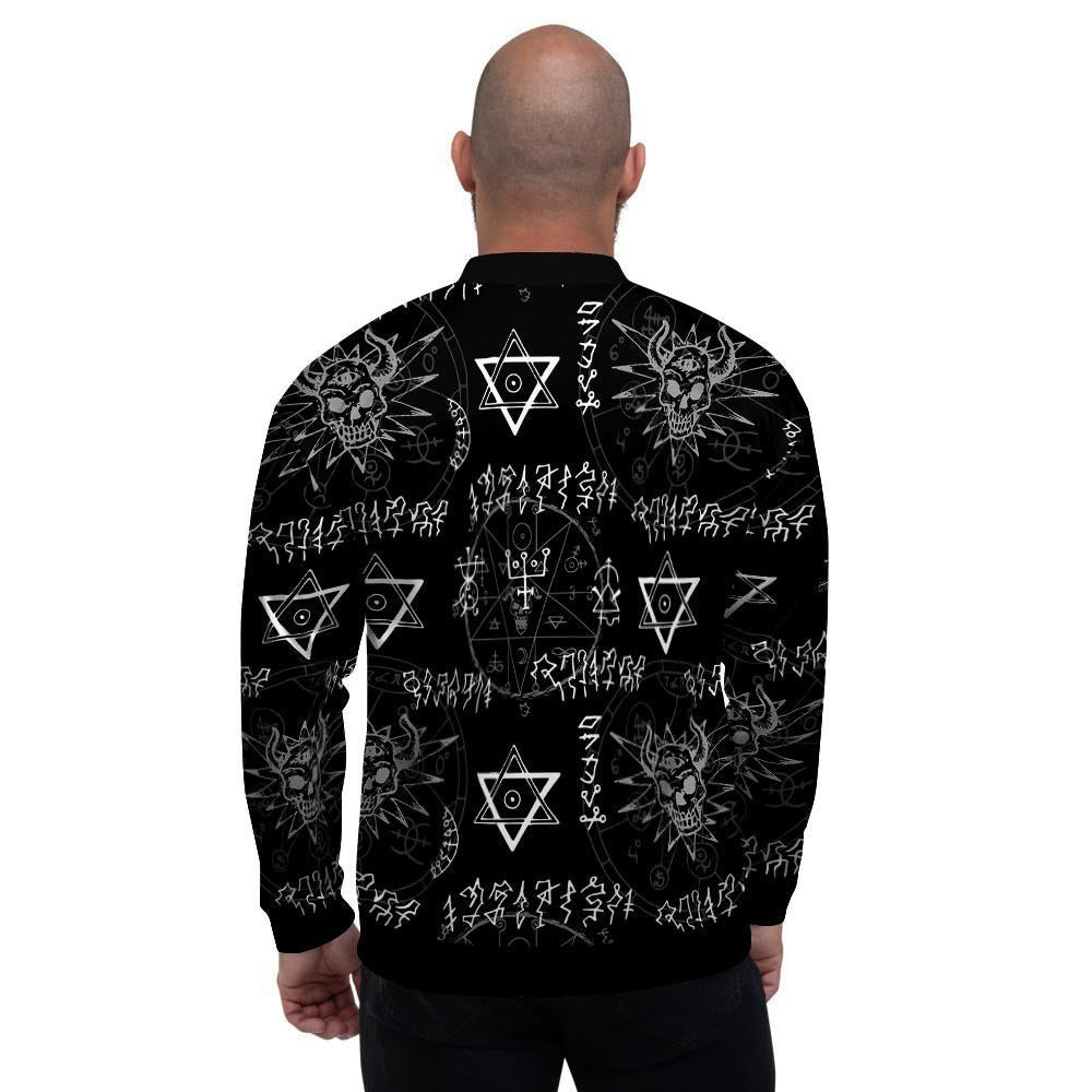 Witch Sign Print Men's Bomber Jacket-grizzshop