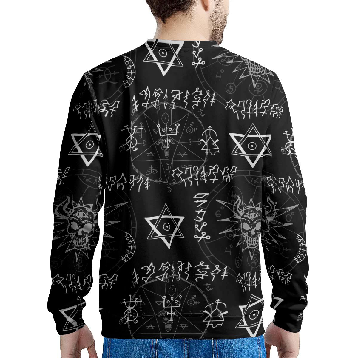 Witch Sign Print Men's Sweatshirt-grizzshop