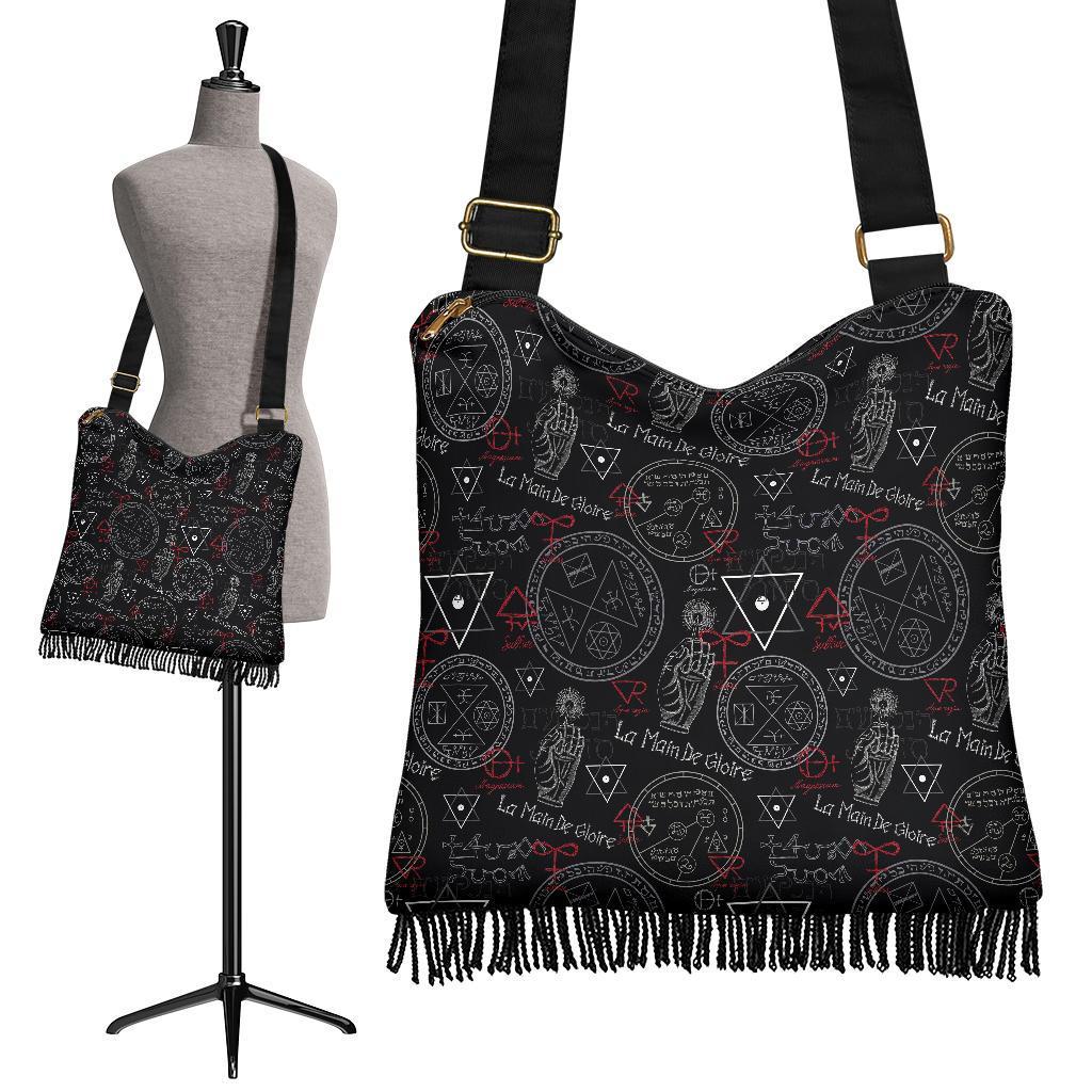 Witch Wiccan Pagan Pattern Print Crossbody Bags-grizzshop