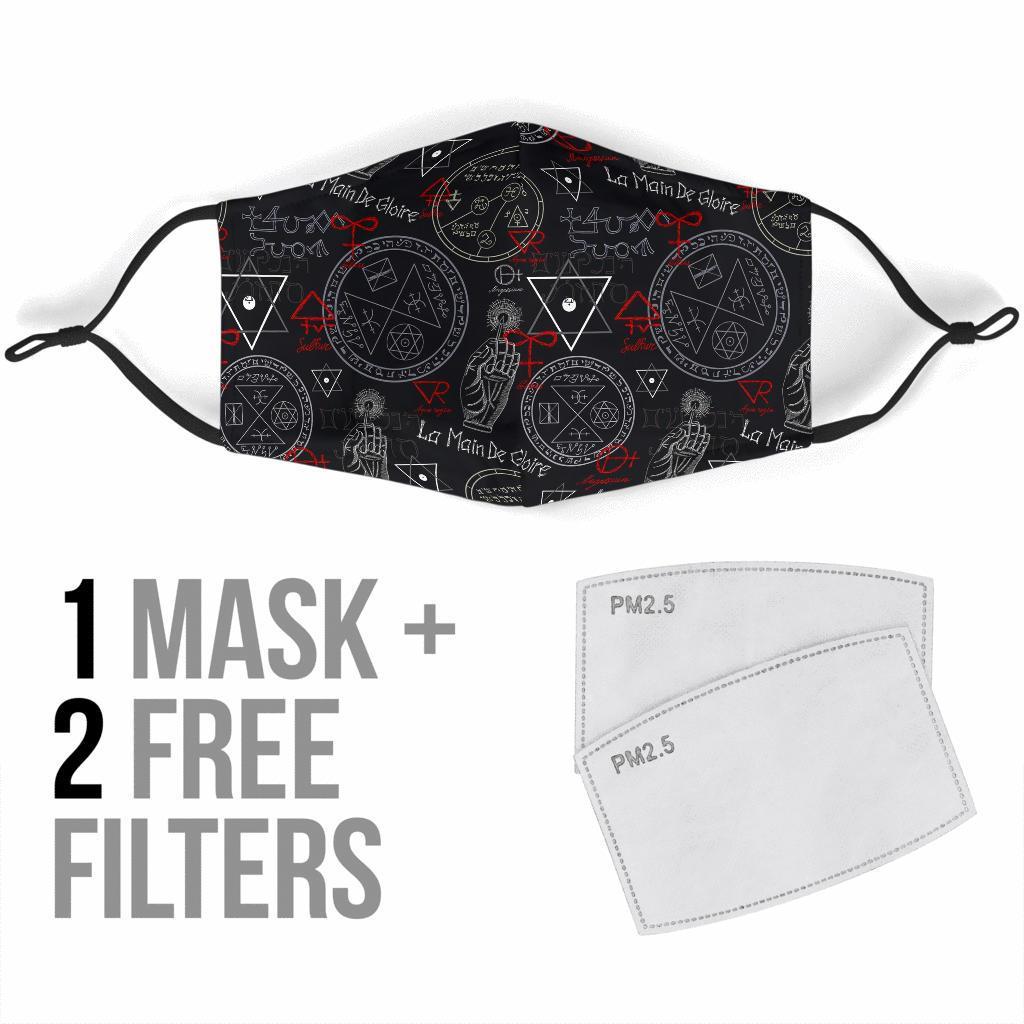 Witch Wiccan Pagan Pattern Print Face Mask-grizzshop