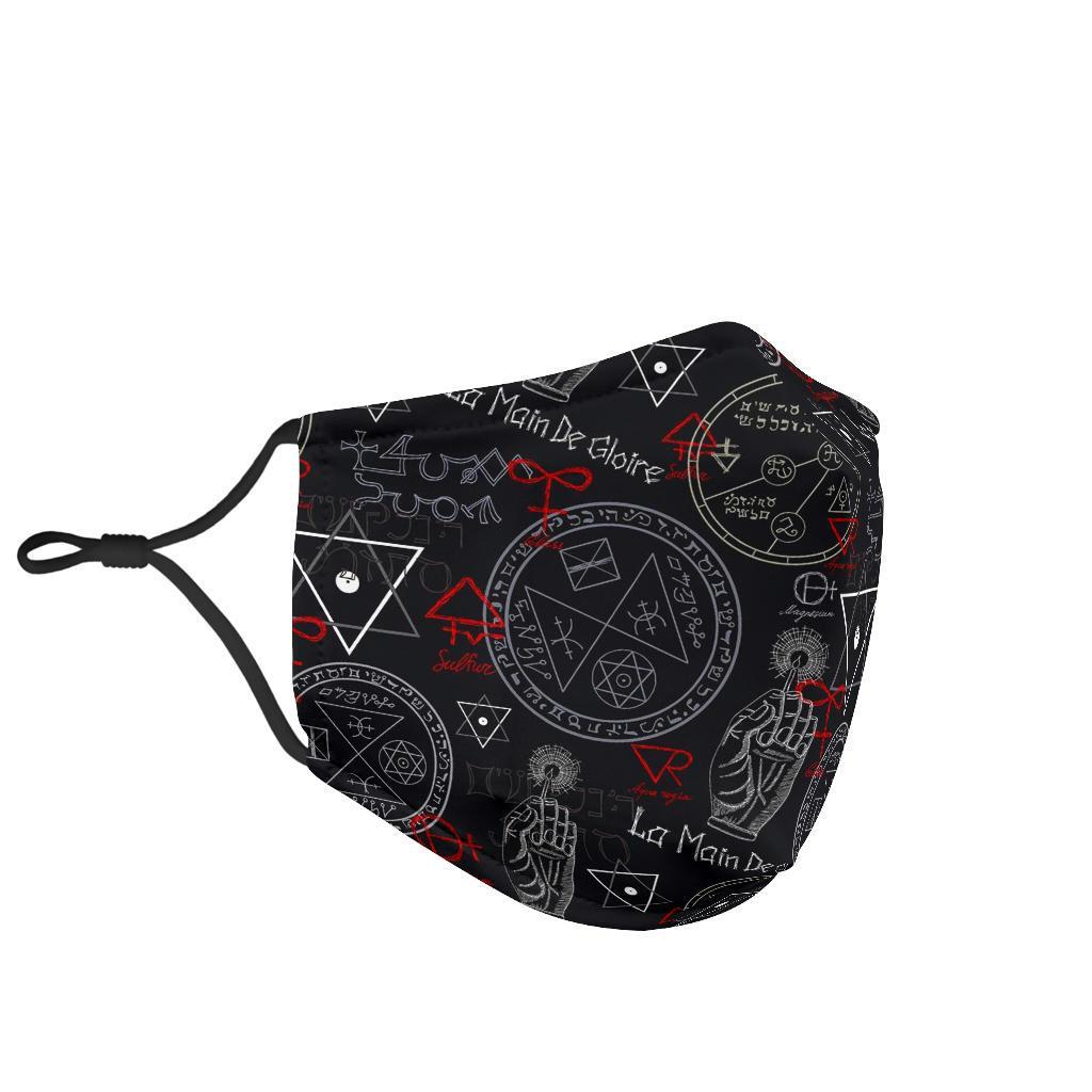 Witch Wiccan Pagan Pattern Print Face Mask-grizzshop