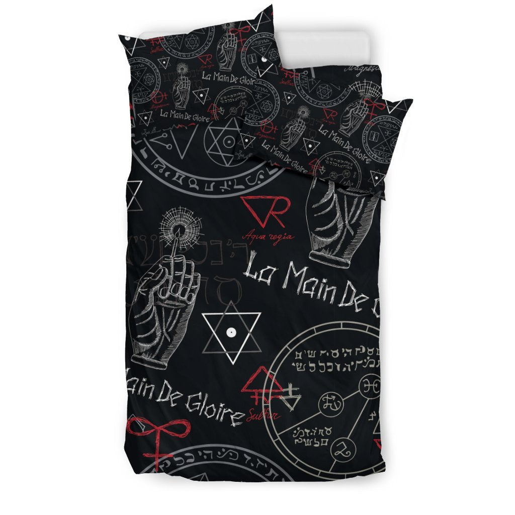 Witch Gothic Wiccan Pagan Pattern Print Duvet Cover Bedding Set-grizzshop