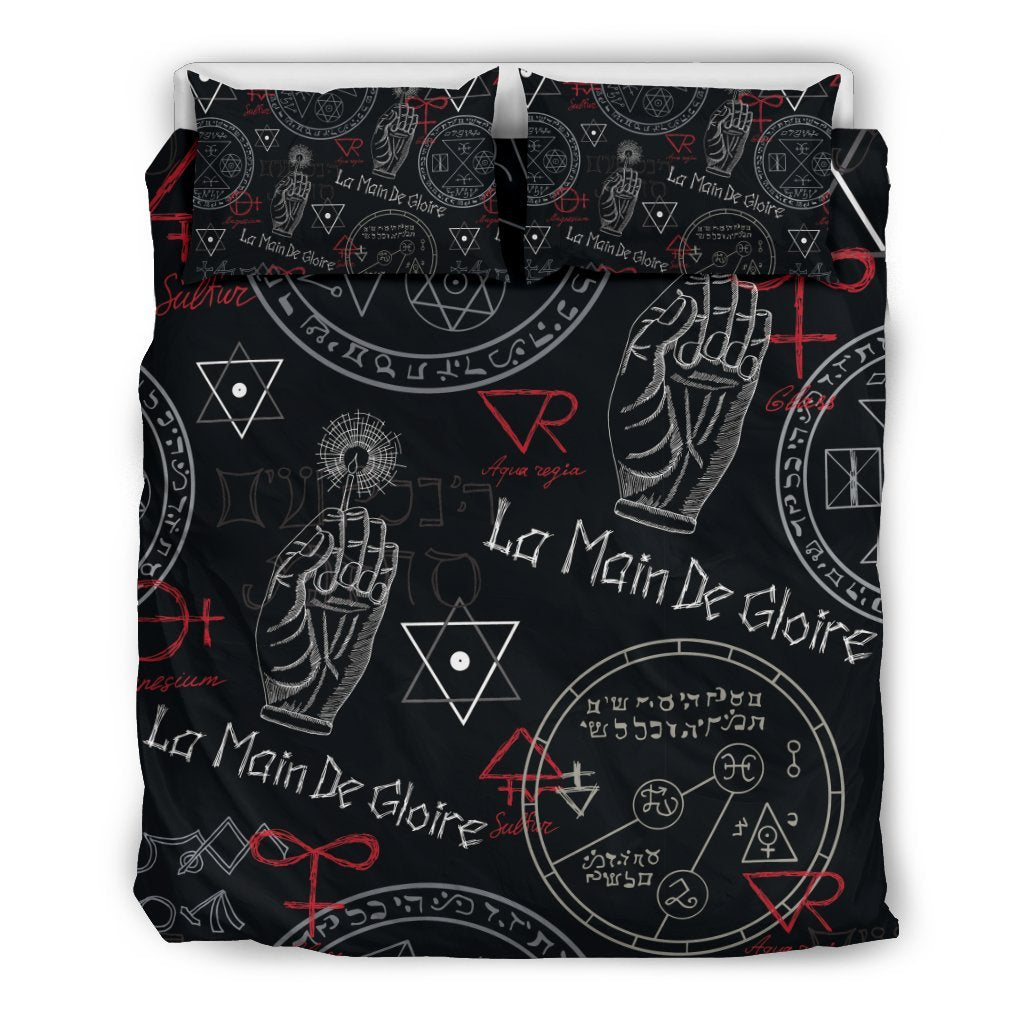 Witch Gothic Wiccan Pagan Pattern Print Duvet Cover Bedding Set-grizzshop