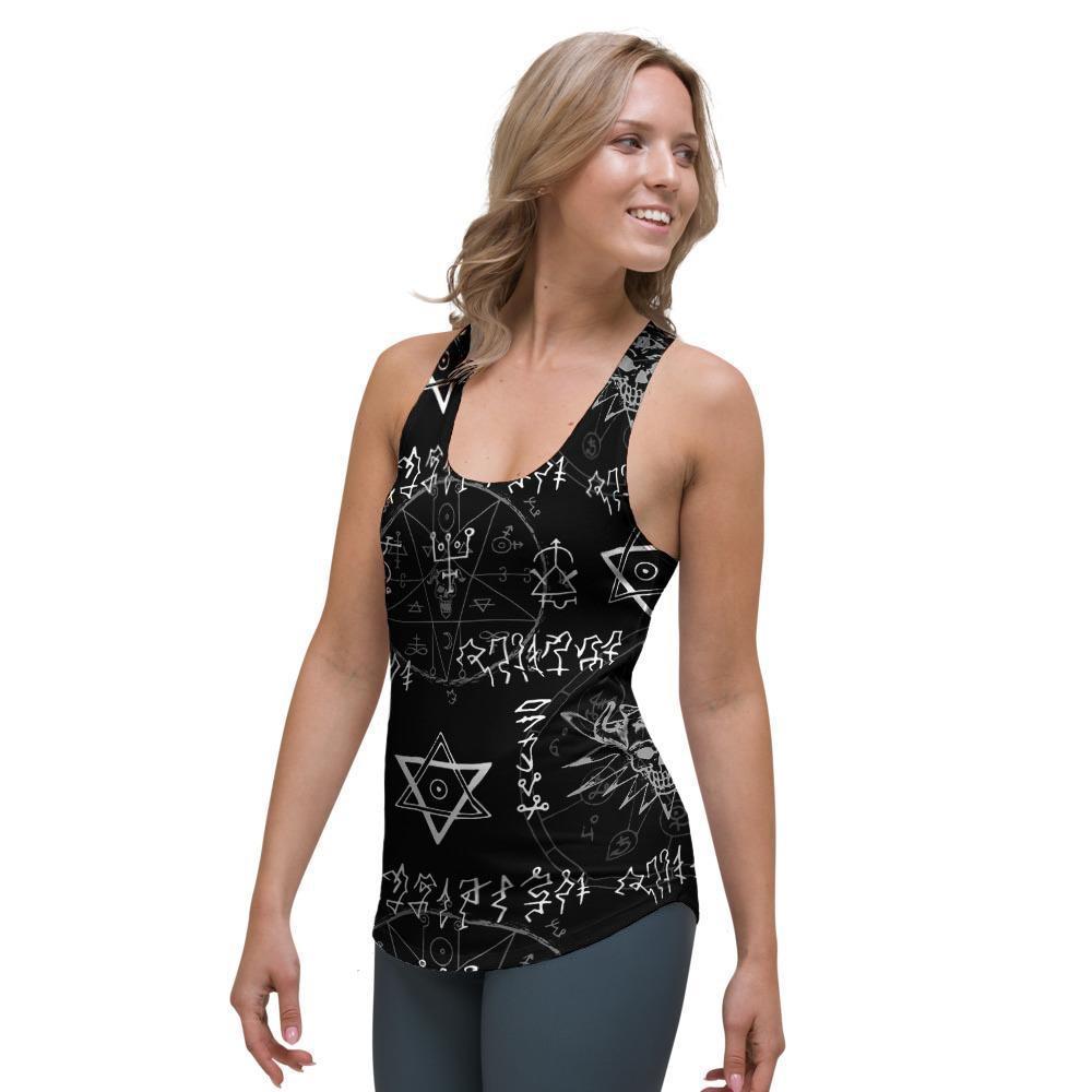 Witch Sign Print Women's Racerback Tank Top-grizzshop