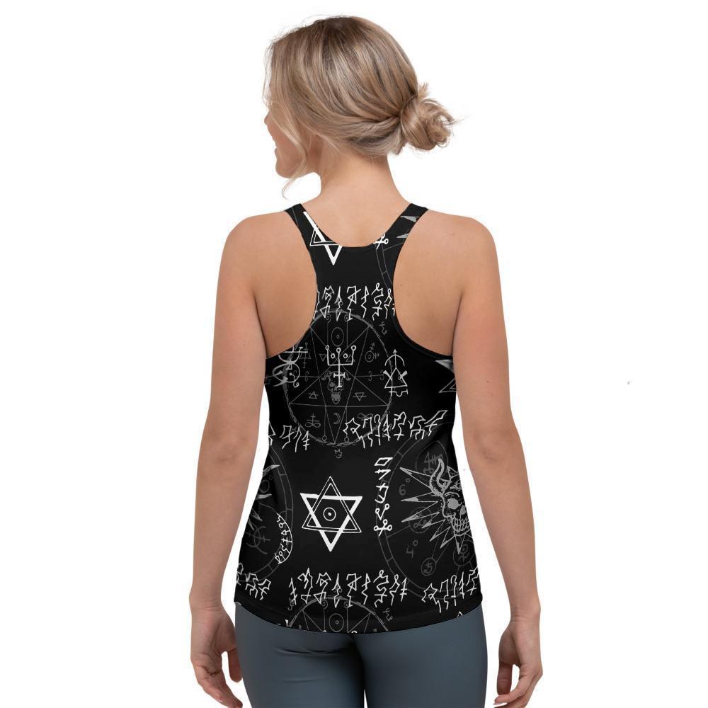 Witch Sign Print Women's Racerback Tank Top-grizzshop