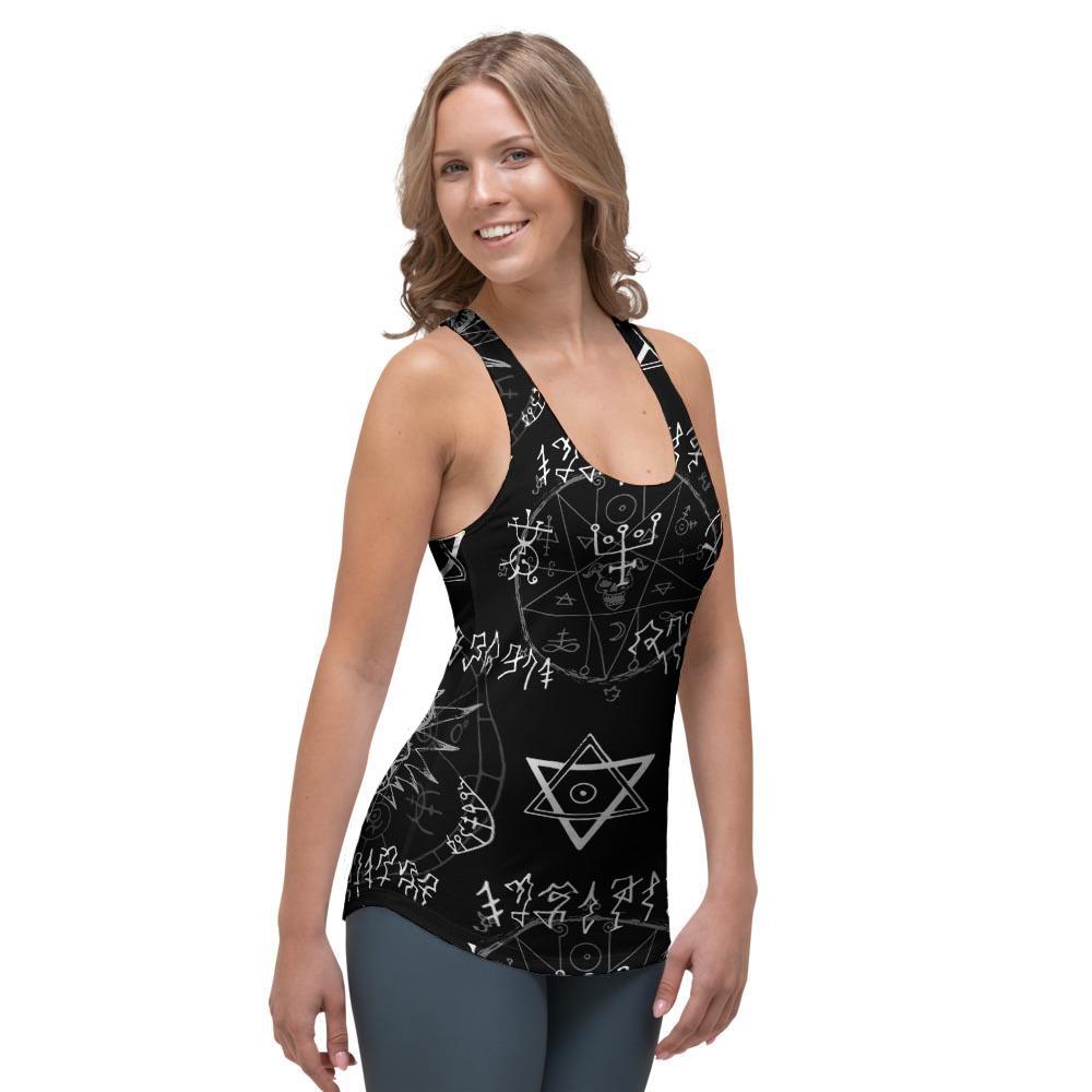 Witch Sign Print Women's Racerback Tank Top-grizzshop