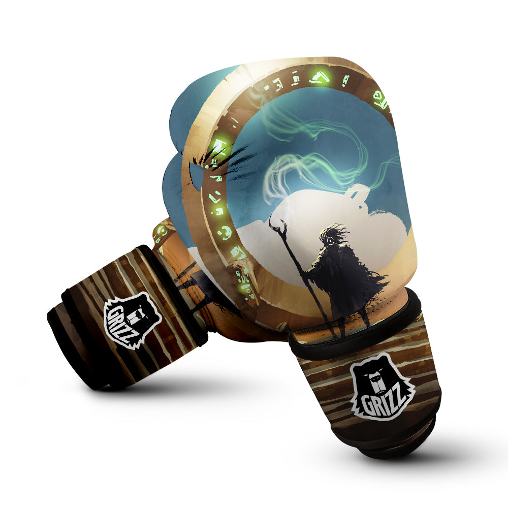 Wizard And Gate Print Boxing Gloves-grizzshop