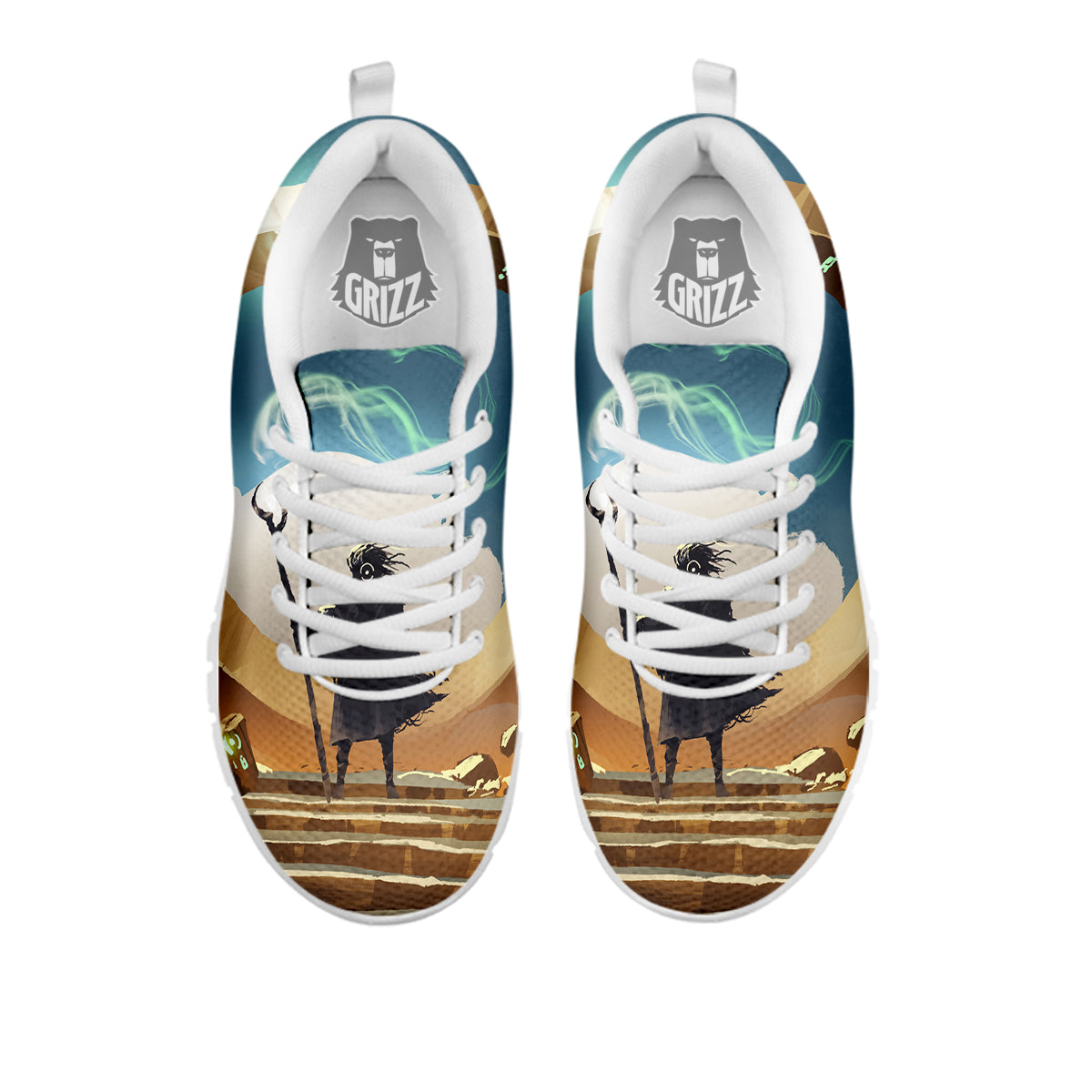 Wizard And Gate Print White Sneaker-grizzshop