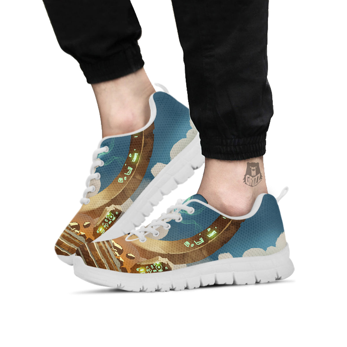 Wizard And Gate Print White Sneaker-grizzshop