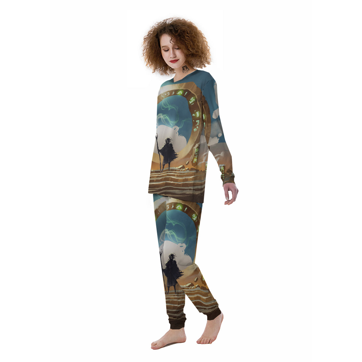 Wizard And Gate Print Women's Pajamas-grizzshop