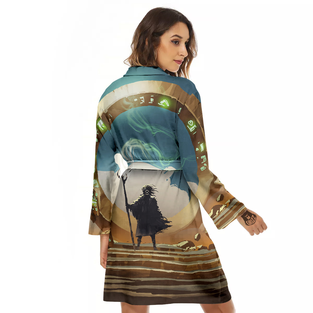 Wizard And Gate Print Women's Robe-grizzshop