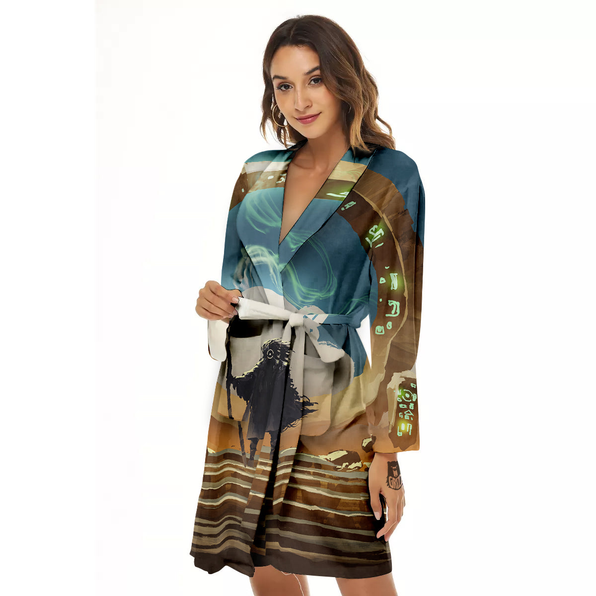 Wizard And Gate Print Women's Robe-grizzshop