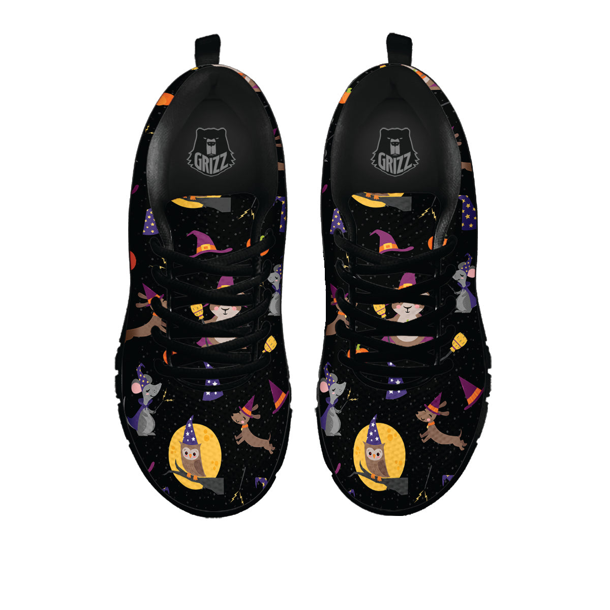Wizard Animal Print Pattern Black Sneaker-grizzshop