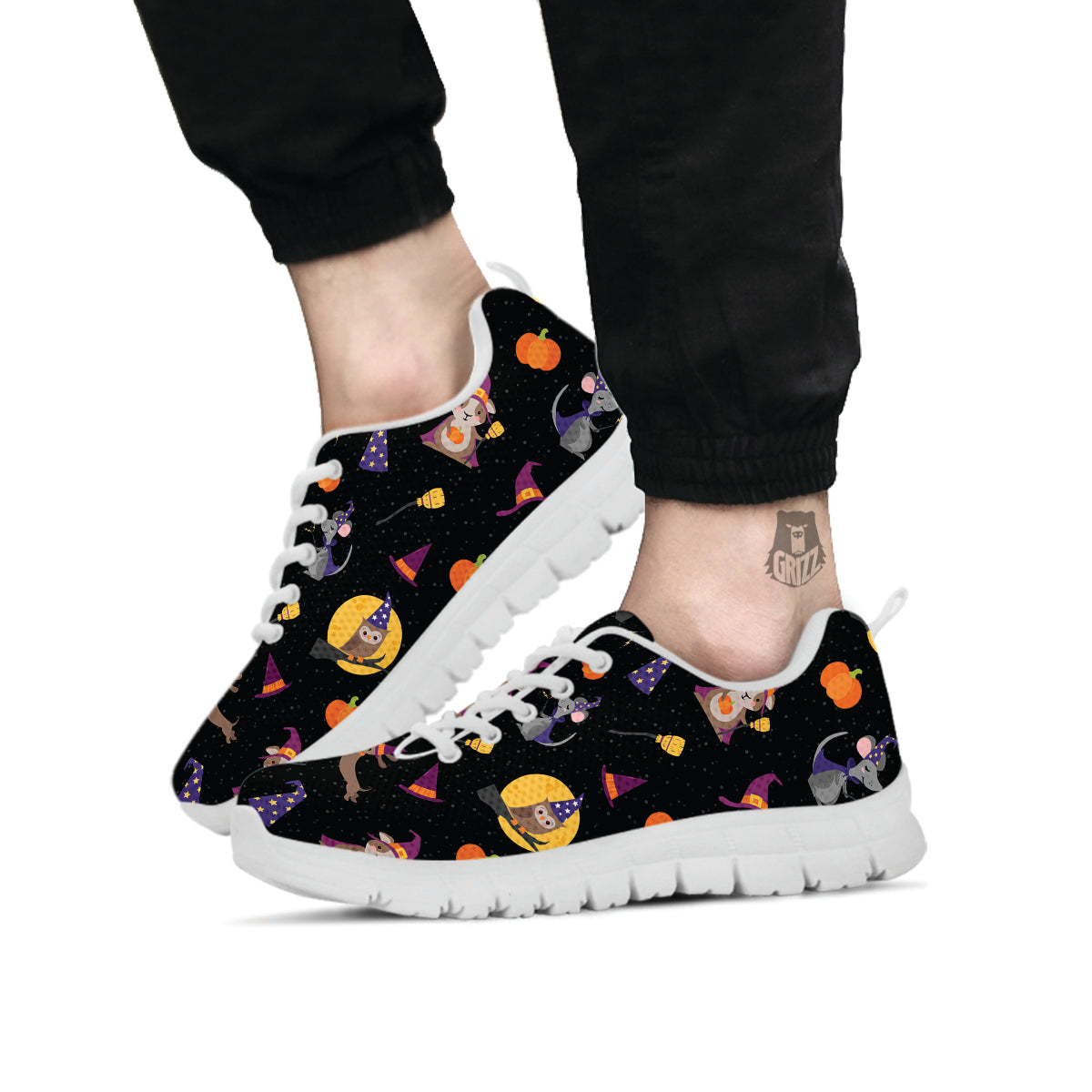 Wizard Animal Print Pattern White Sneaker-grizzshop