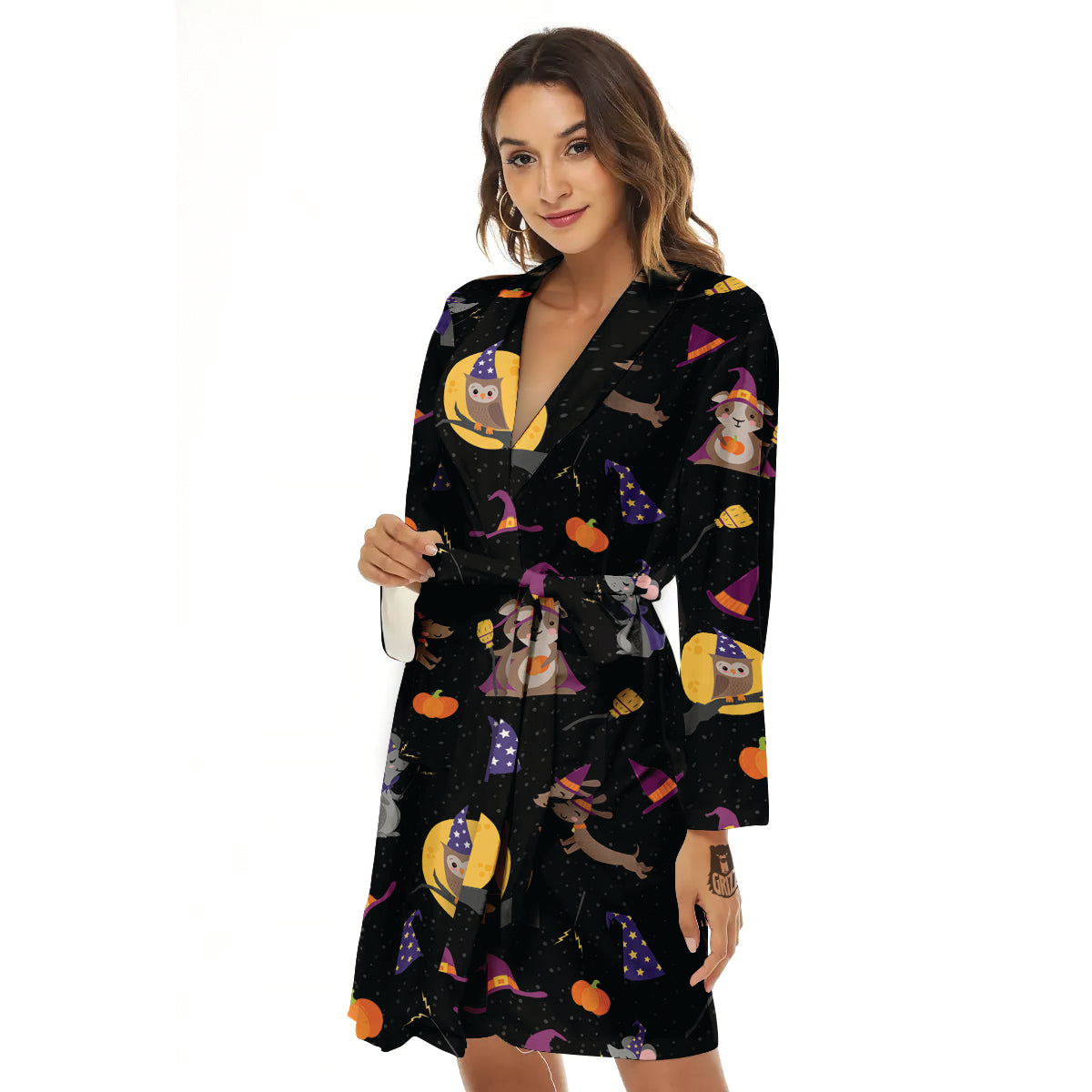 Wizard Animal Print Pattern Women's Robe-grizzshop
