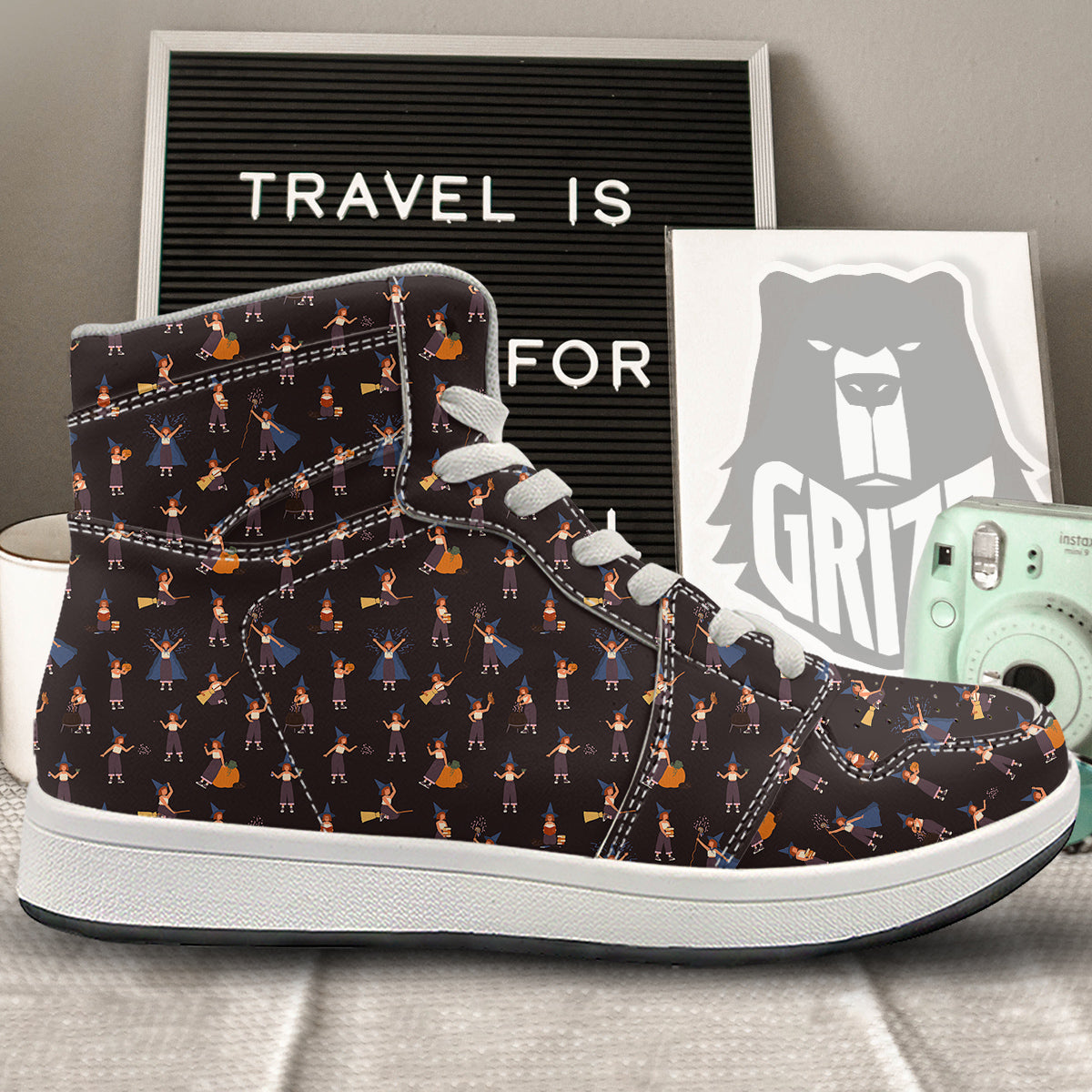 Wizard Cute Print Pattern High Top Sneakers-grizzshop