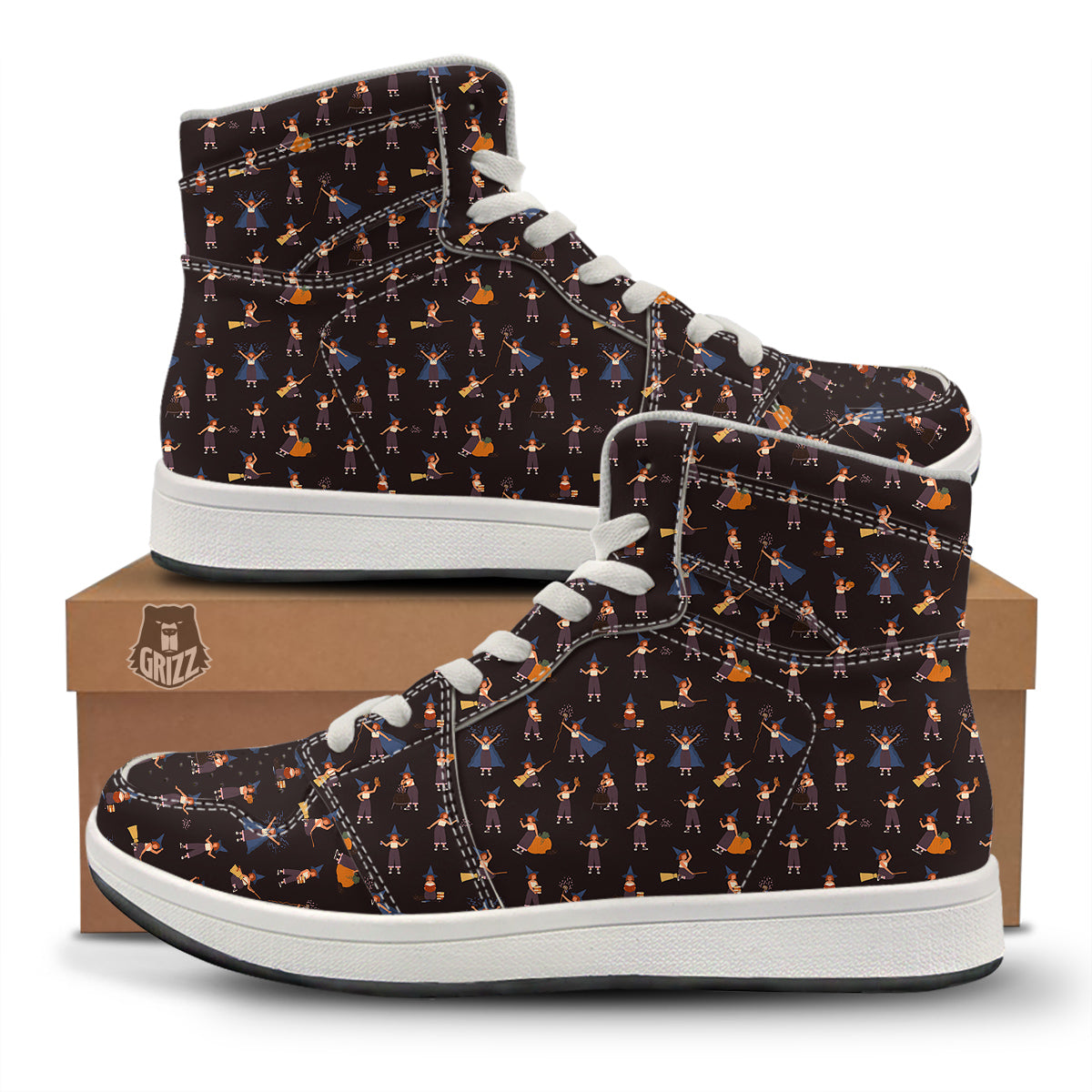 Wizard Cute Print Pattern High Top Sneakers-grizzshop