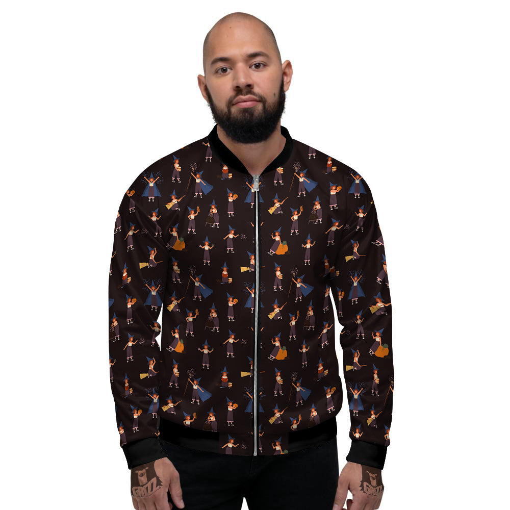 Wizard Cute Print Pattern Men's Bomber Jacket-grizzshop