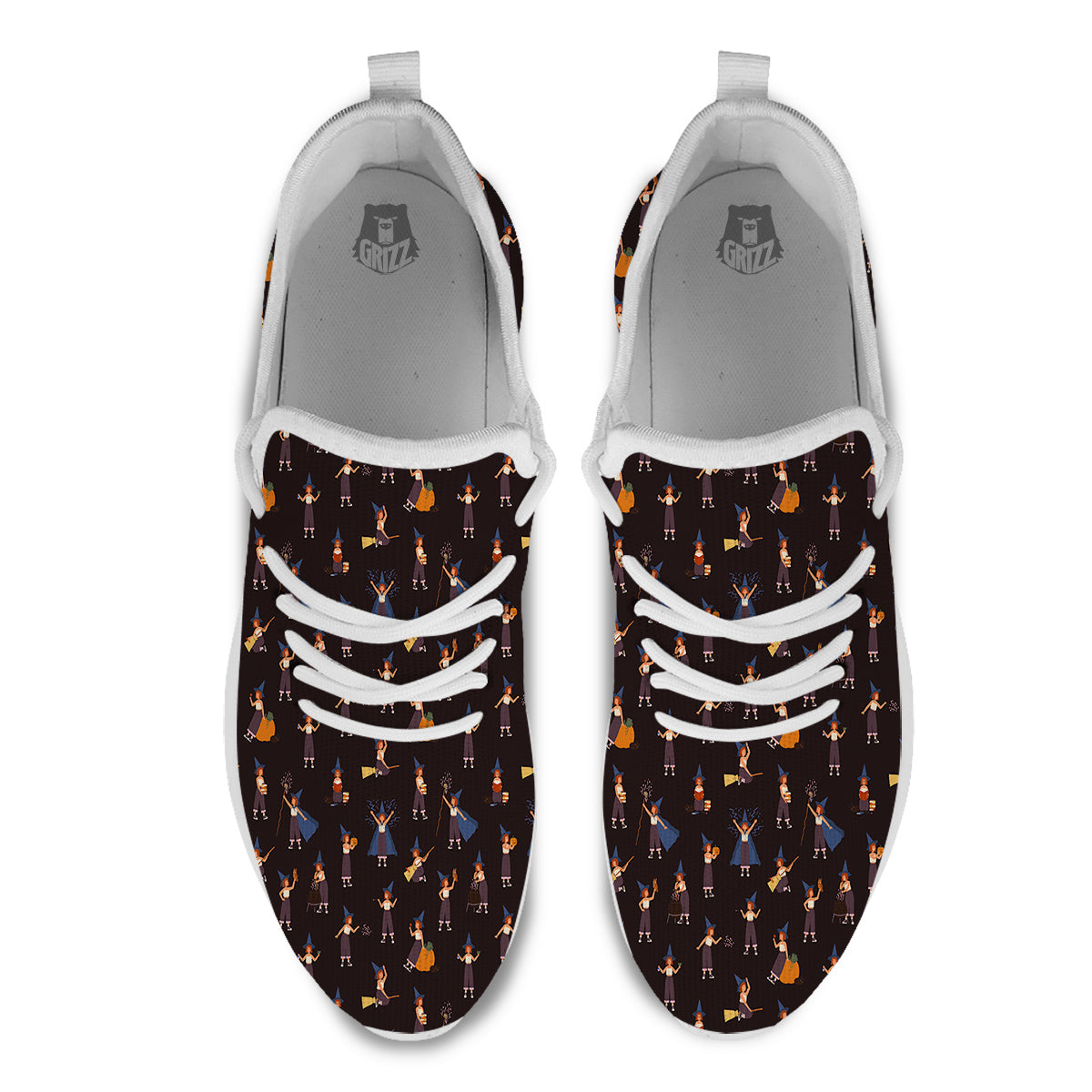 Wizard Cute Print Pattern White Athletic Shoes-grizzshop
