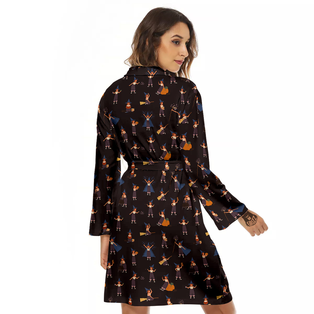 Wizard Cute Print Pattern Women's Robe-grizzshop