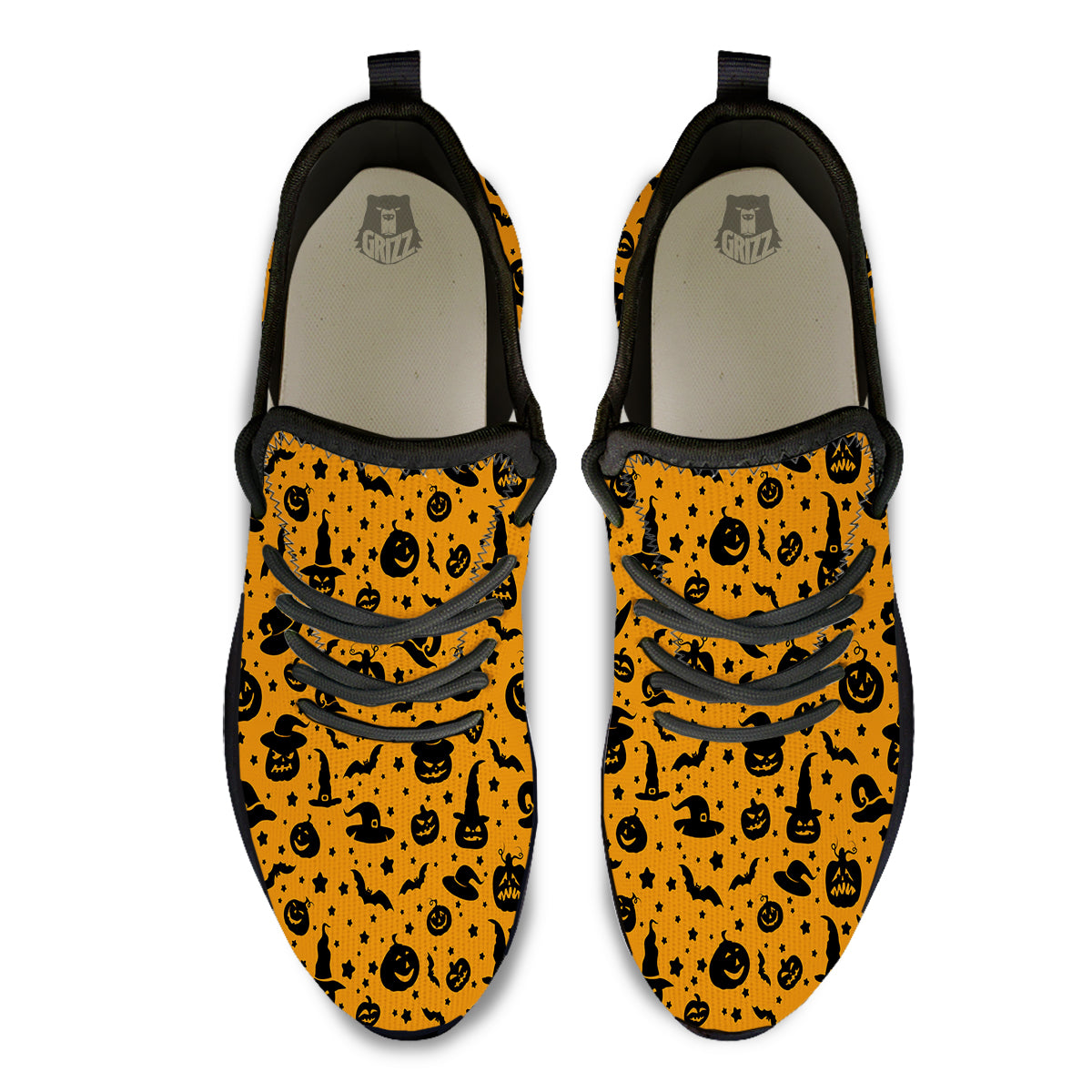 Wizard Halloween Print Pattern Black Athletic Shoes-grizzshop