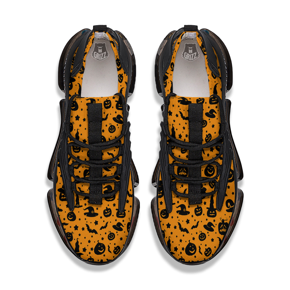 Wizard Halloween Print Pattern Black Gym Shoes-grizzshop