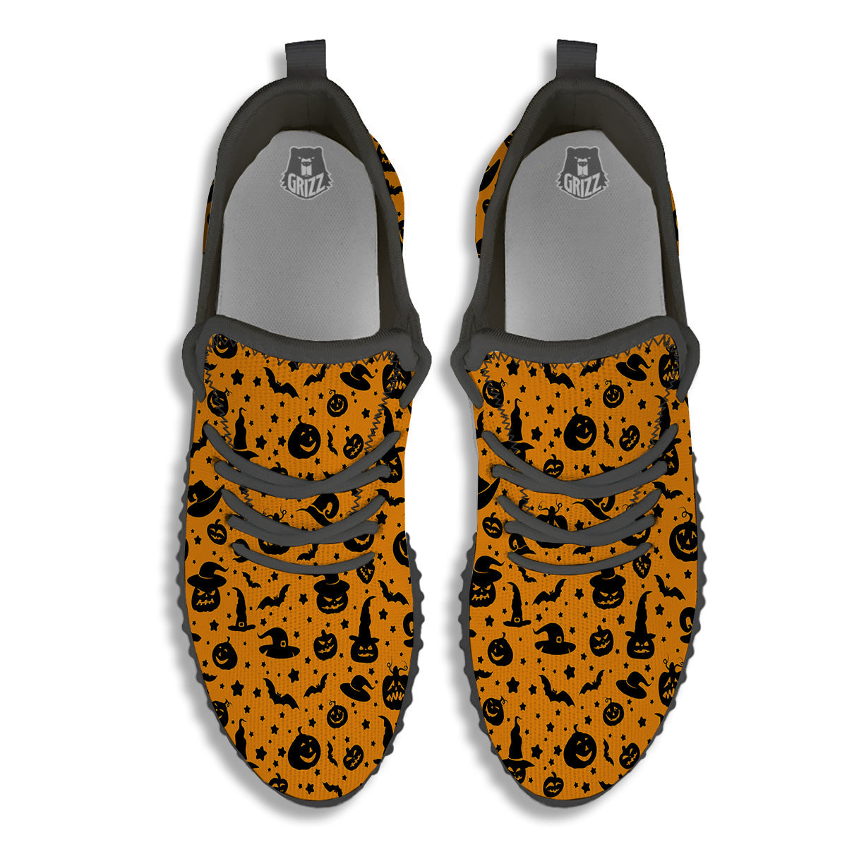 Wizard Halloween Print Pattern Black Walking Shoes-grizzshop