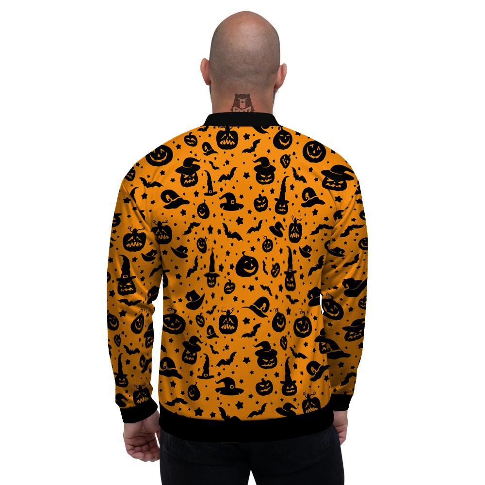 Wizard Halloween Print Pattern Men's Bomber Jacket-grizzshop