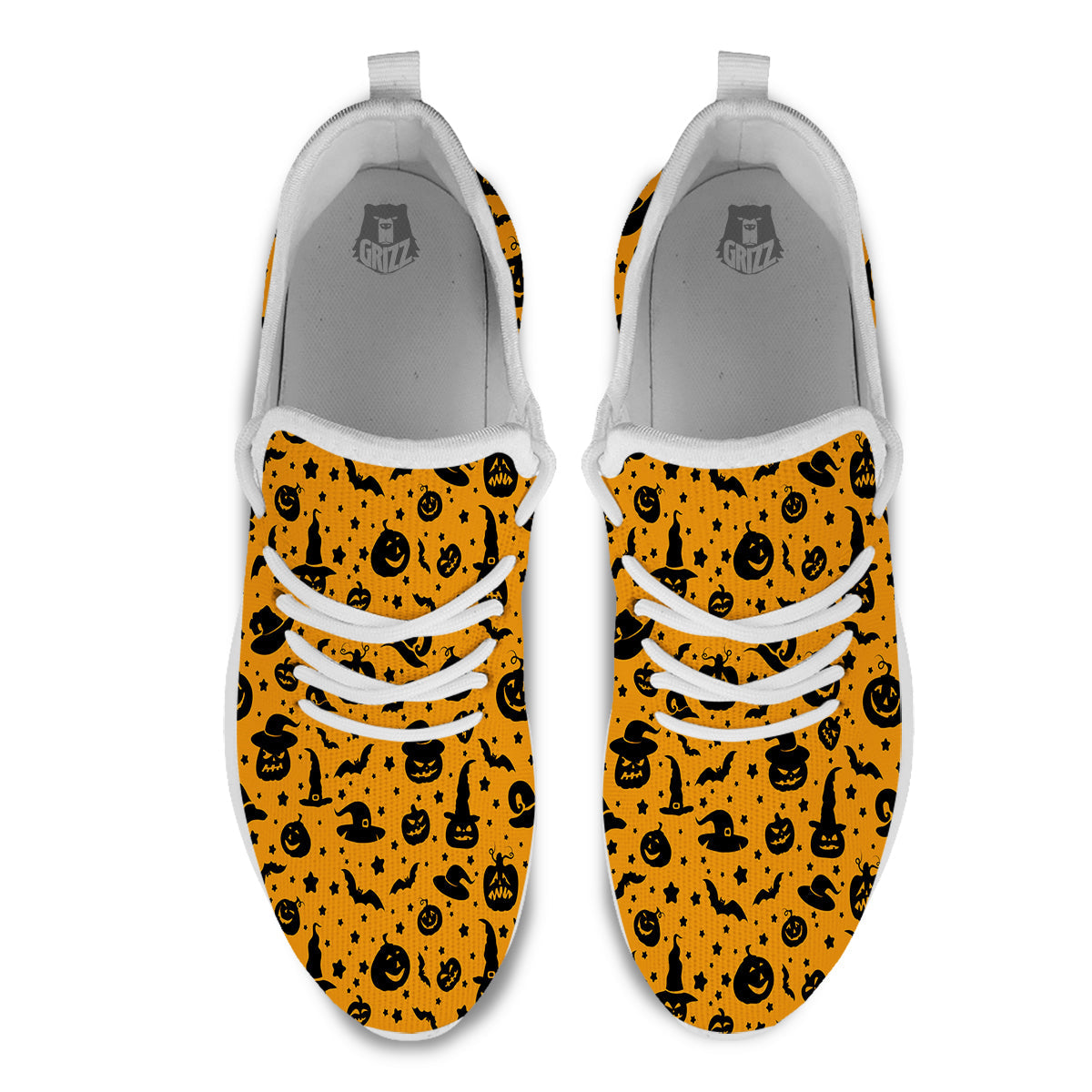 Wizard Halloween Print Pattern White Athletic Shoes-grizzshop