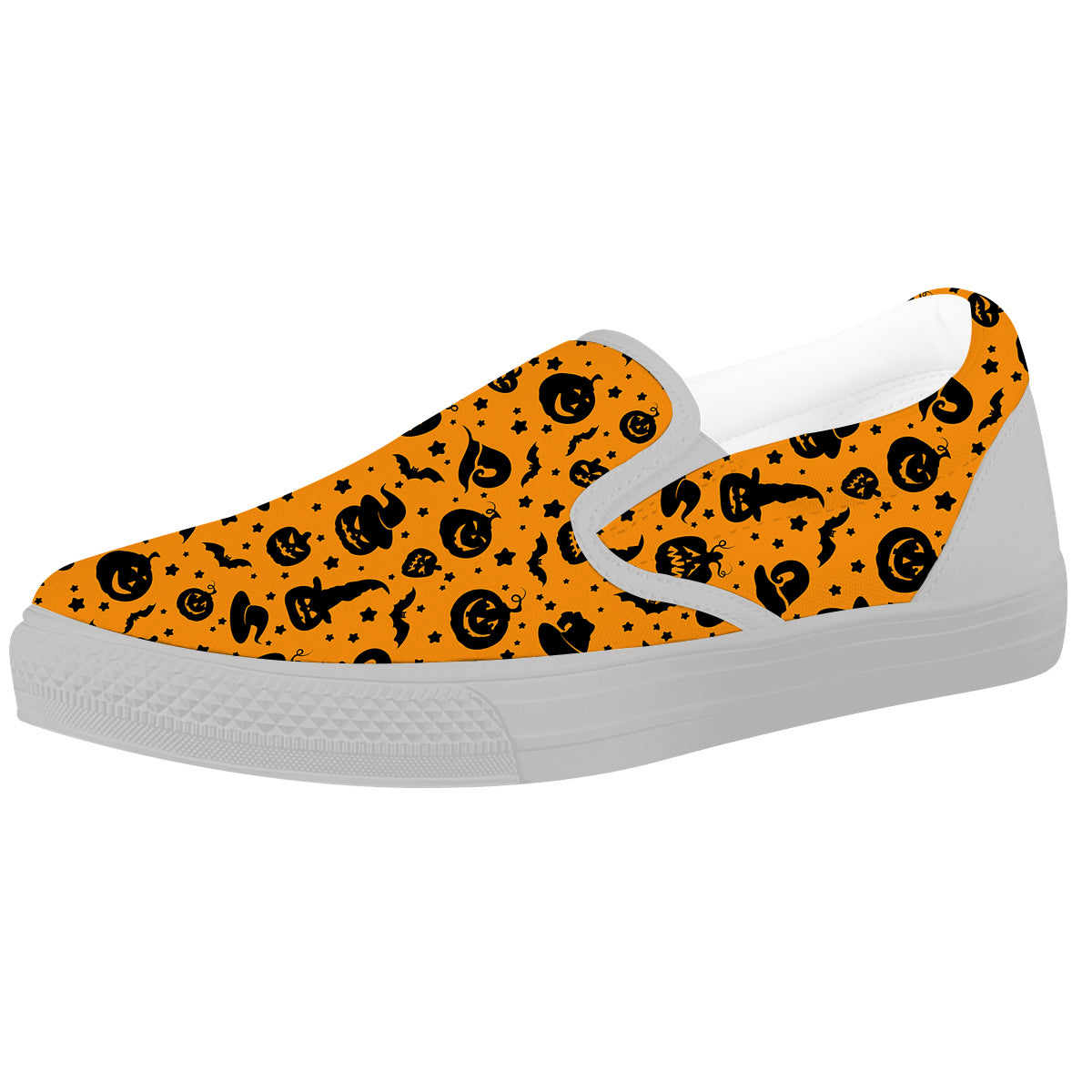 Wizard Halloween Print Pattern White Slip On Shoes-grizzshop