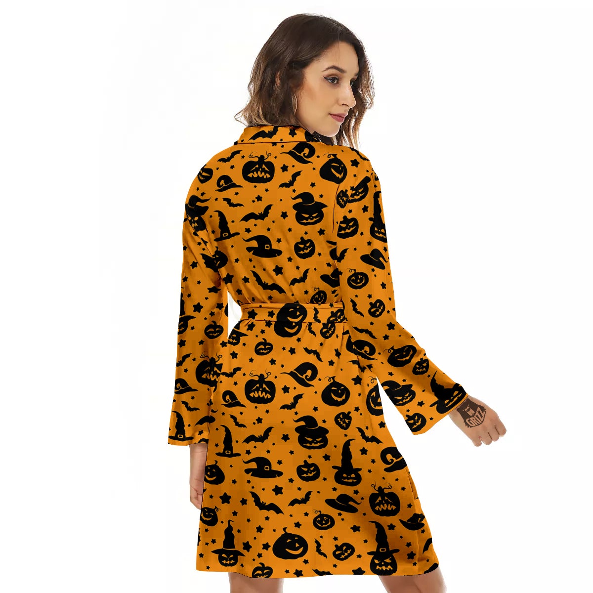 Wizard Halloween Print Pattern Women's Robe-grizzshop