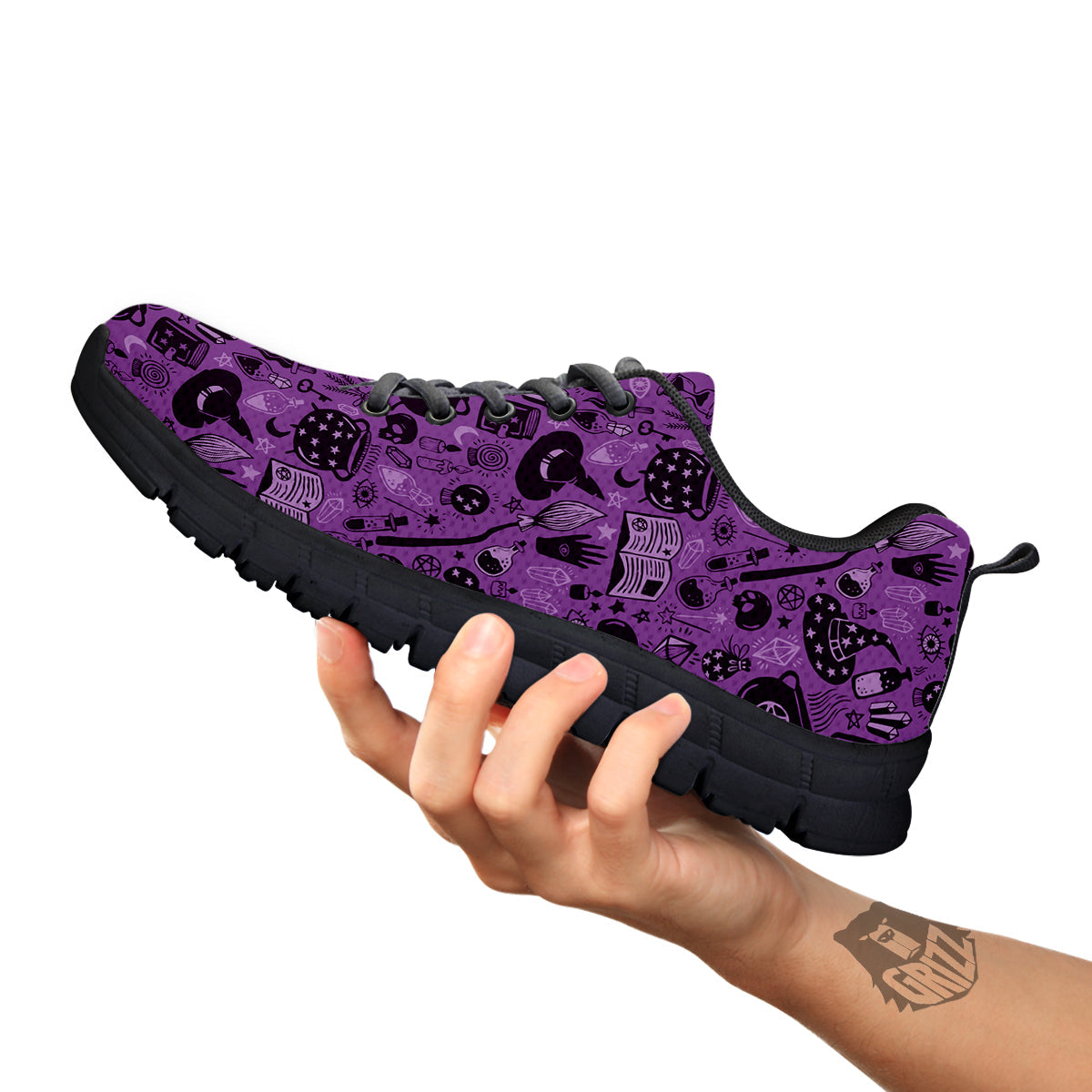 Wizard Magic Print Pattern Black Sneaker-grizzshop