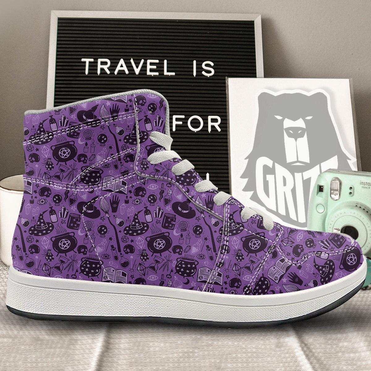 Wizard Magic Print Pattern High Top Sneakers-grizzshop