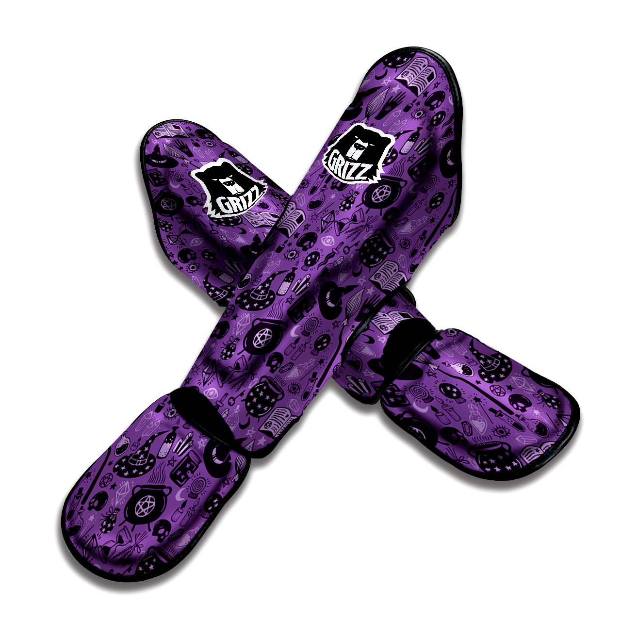 Wizard Magic Print Pattern Muay Thai Shin Guards-grizzshop