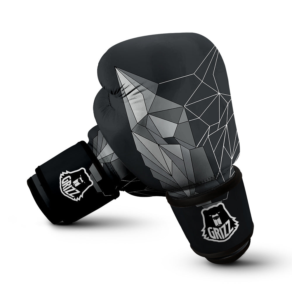 Wolf Geometric Dark Print Boxing Gloves-grizzshop