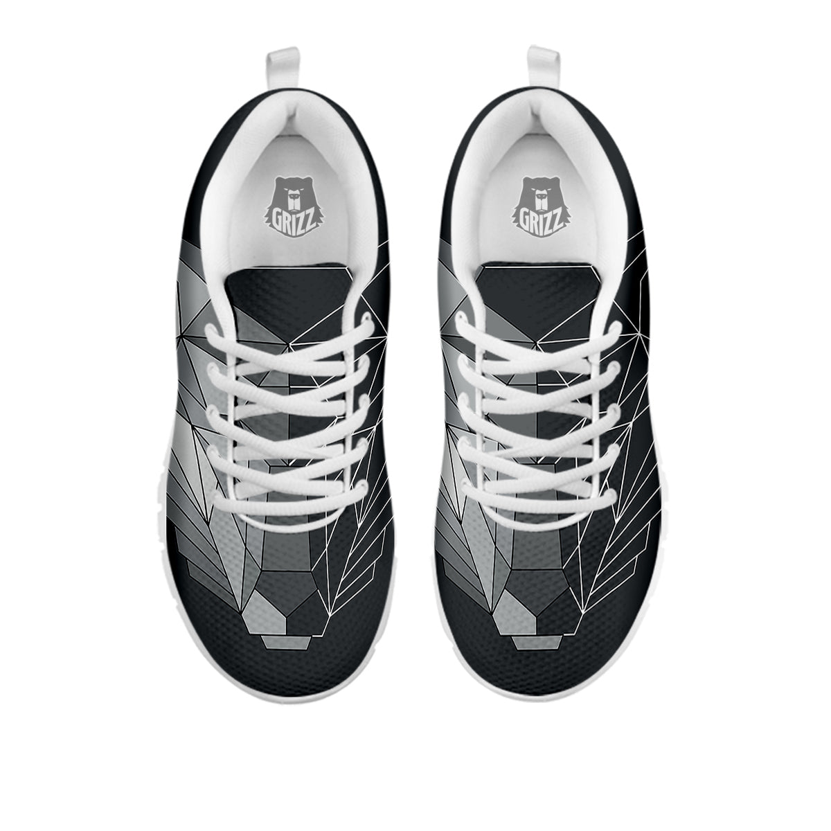 Wolf Geometric Dark Print White Sneaker-grizzshop