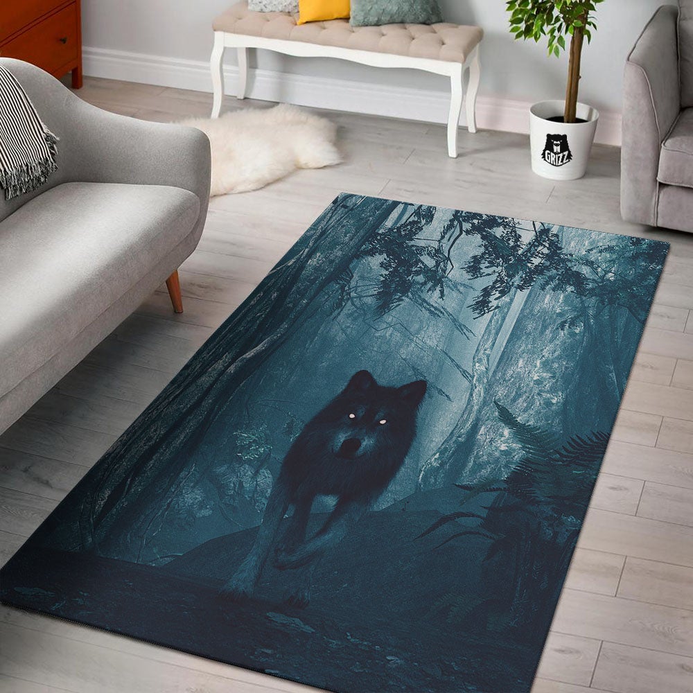 Wolf Jungle Print Floor Mat-grizzshop