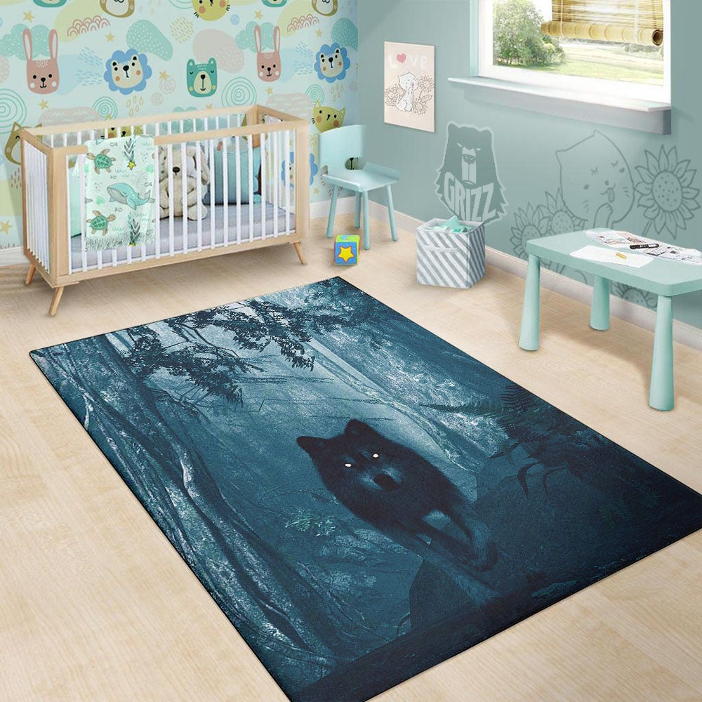Wolf Jungle Print Floor Mat-grizzshop