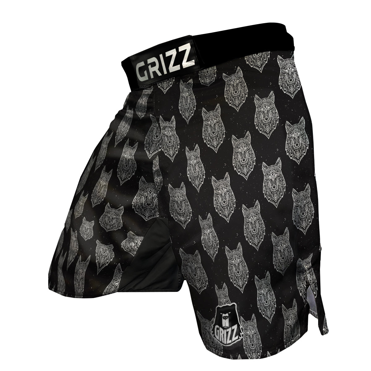 Wolf Native Tribal Print Pattern MMA Shorts-grizzshop