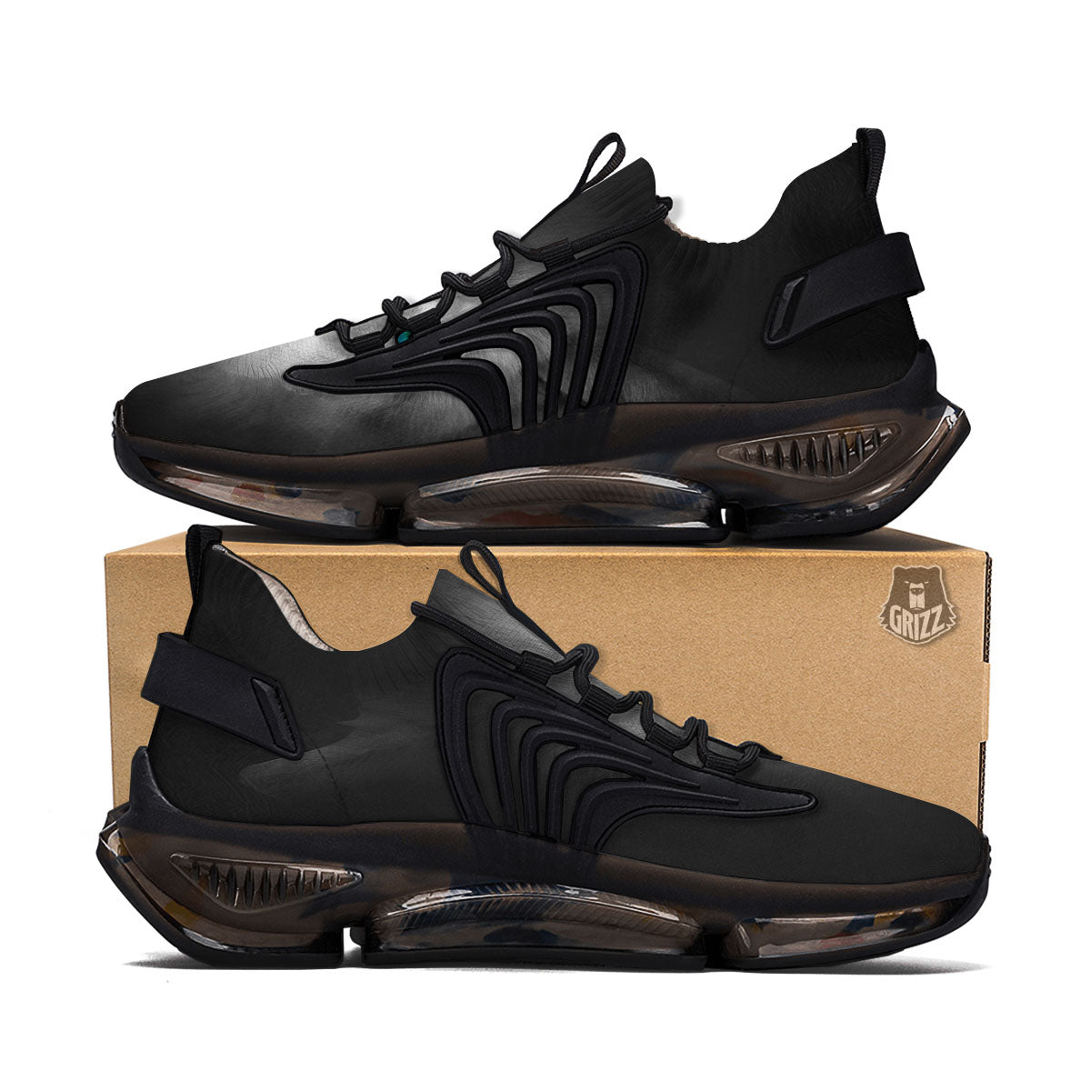 Wolf Painting Watercolor Print Black Gym Shoes-grizzshop