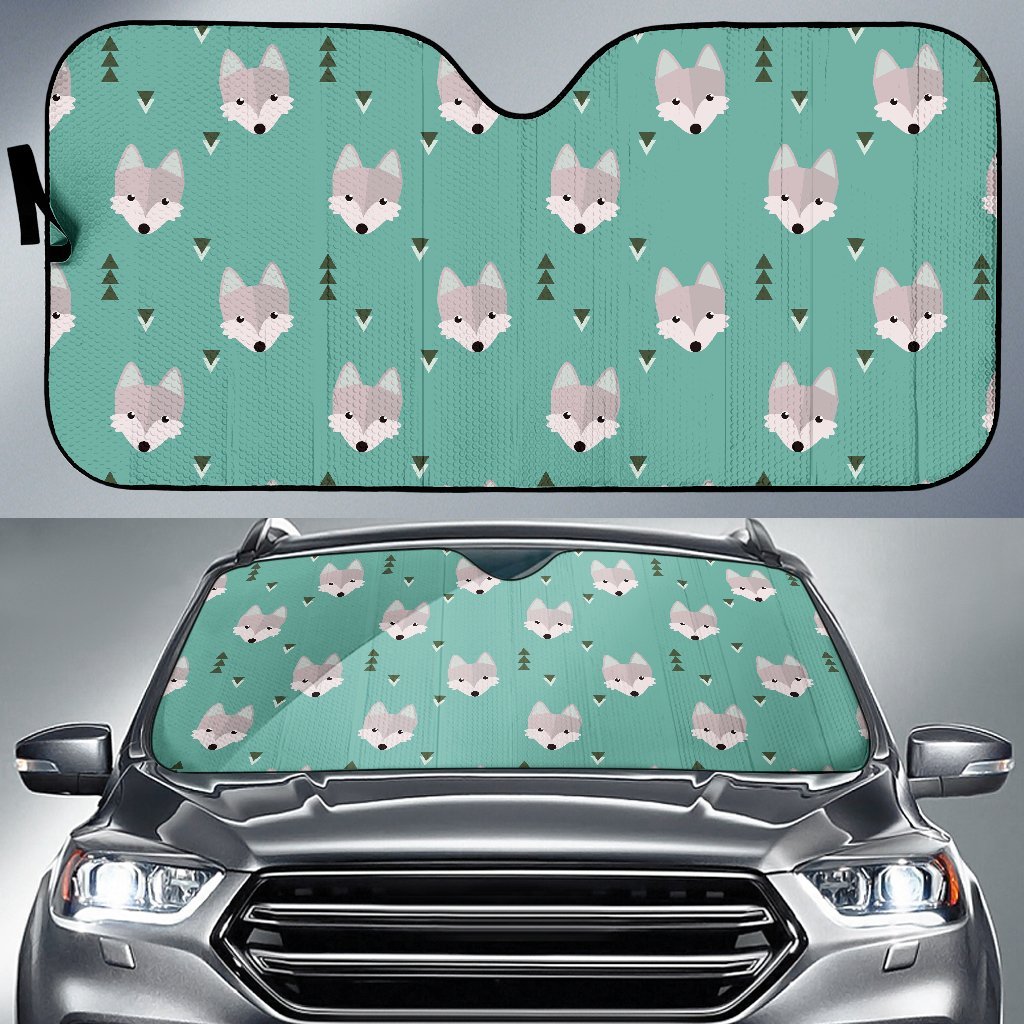 Wolf Pattern Print Car Sun Shade-grizzshop