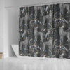 Wolf Print Pattern Bathroom Shower Curtain-grizzshop